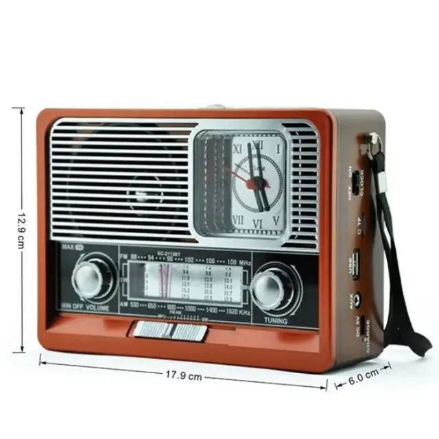 Επαναφορτιζόμενο ραδιόφωνο Retro - ΕK105 - 830128 - Red 3