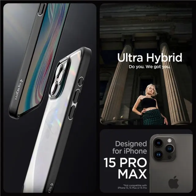 Spigen Crystal Hybrid, matte black - iPhone 15 Pro Max 2