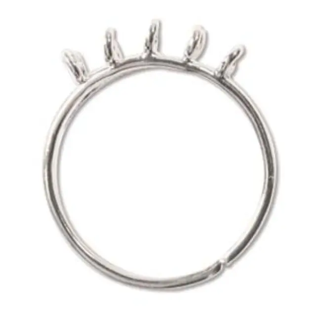 Ρυθμιζόμενο Δαχτυλίδι Silver Plated 10 Loop - 6τεμ