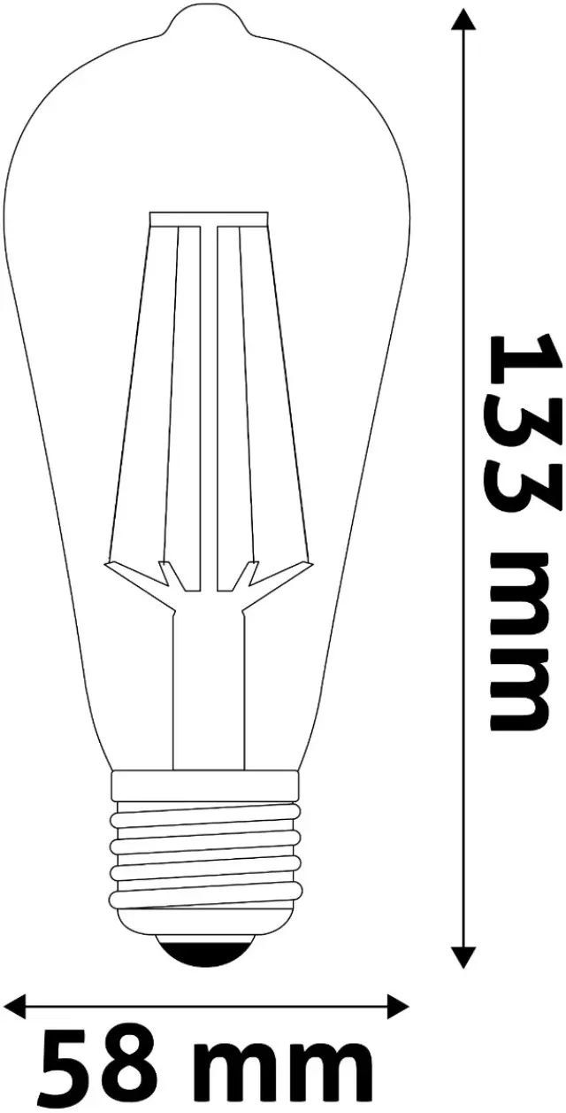 Avide LED Filament ST58 4.9W E27 Θερμό 2700K Super Υψηλής Φωτεινότητας 15.001.1925 3