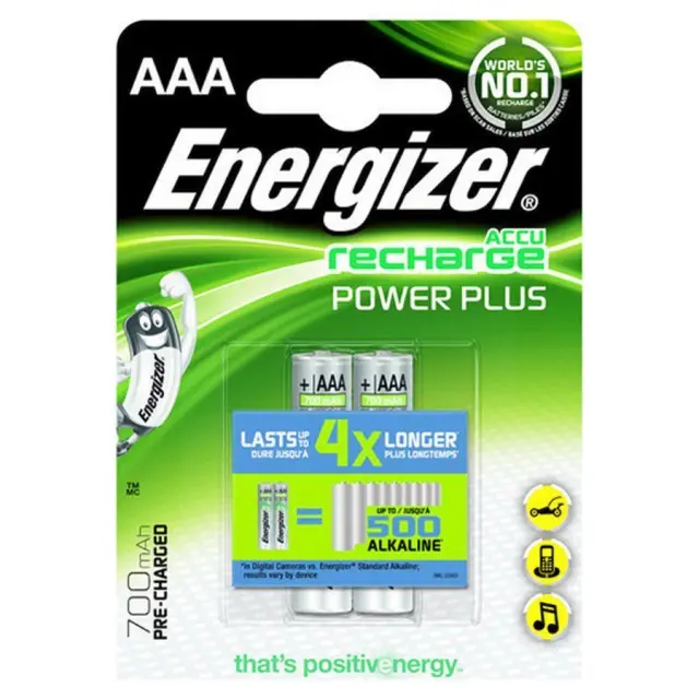 Μπαταρία Επαναφορτιζόμενη Energizer ACCU Recharge Power Plus 700 mAh size AAA 1.2V Τεμ. 2