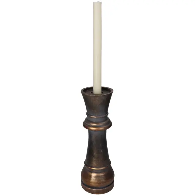 Κηροπήγιο Πιόνι Σκακιού Μαύρο Polyresin 10.5x10.5x31cm 2