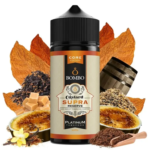 Bombo Platinum Tobaccos Custard Supra Reserve Core Edition 20ml/120ml 120ml Ημικαπνικά