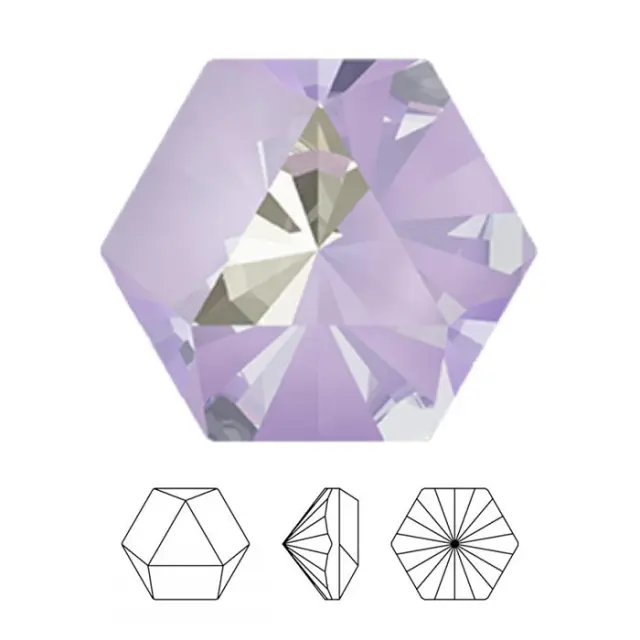 Swarovski 4699 Kaleidoscope Hexagon Fancy Stone Crystal Lavender DeLite 9.4x10.8mm - 2τεμ