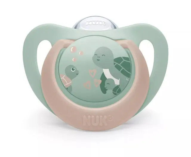 NUK First Choice Πιπίλα Σιλικόνης Ορθοδοντική Χελώνα Πράσινη 18-36m με Θήκη