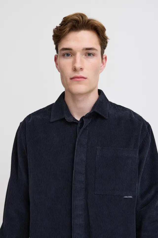 Casual Friday Ανδρικό AUGUSTO Κοτλέ Overshirt – Dark Navy - XL 3