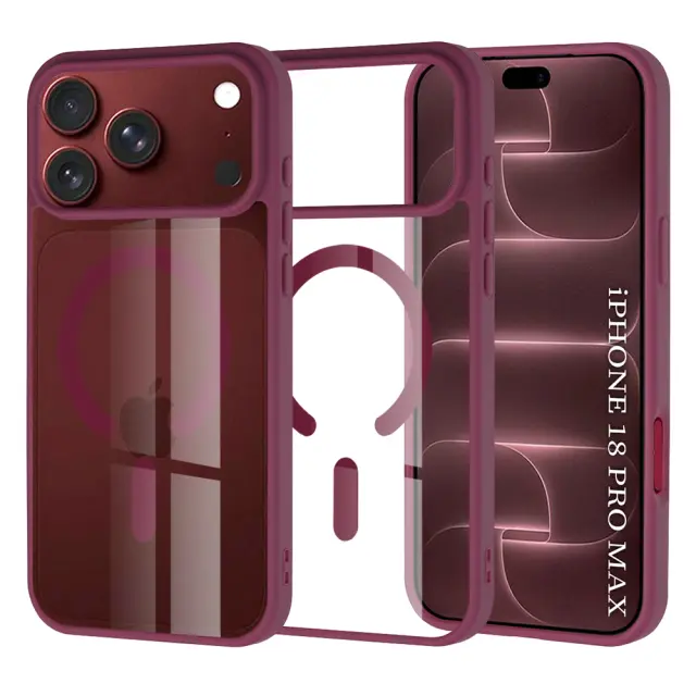 Techsuit® MagSafe Pro για iPhone 18 Pro Max / iPhone 17 Pro Max -Dark Cherry