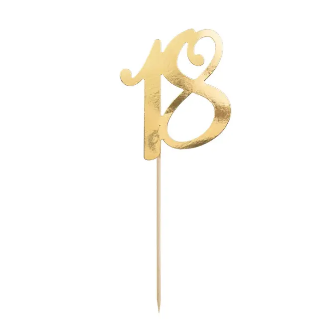 PartyDeco Cake Topper - 18 - Χρυσό