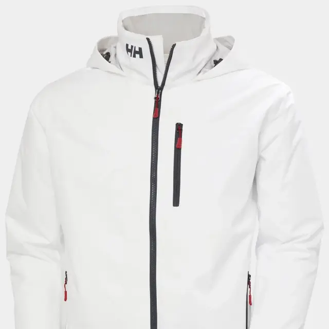 Helly Hansen Men's Crew Hooded Midlayer Sailing Jacket 2.0 Ανδρικό Αδιάβροχο Μπουφάν Με Επένδυση White - X Large