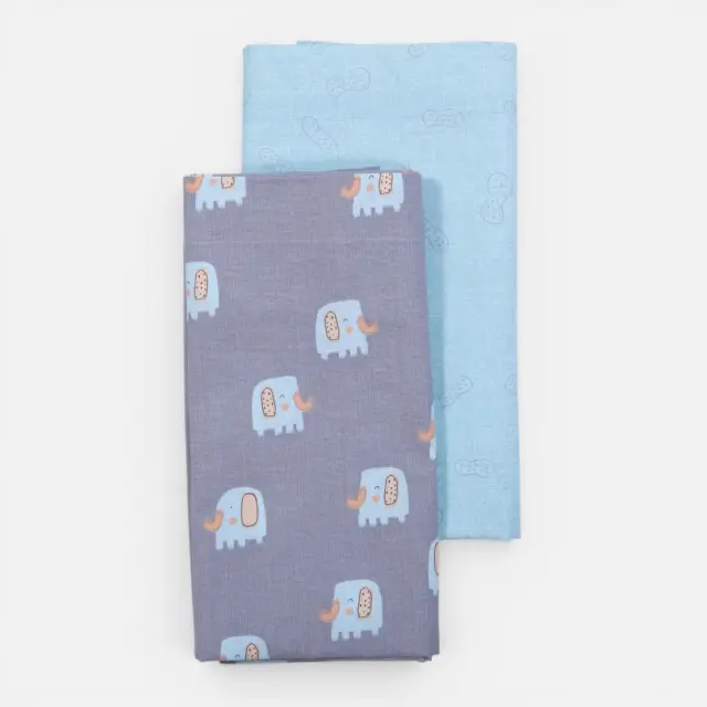 Σετ Σεντόνια Λίκνου Βρεφικά 2τεμ. Elephants Nef Nef Homeware, 100% ΒΑΜΒΑΚΙ - GREY (040805)
