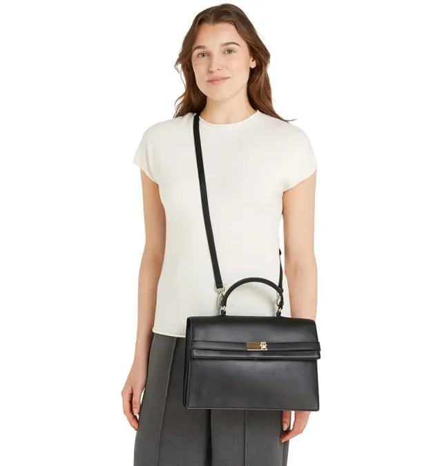 Τσάντα TOMMY HILFIGER TH Heritage Flap Satchel 16895 Μαύρο 3