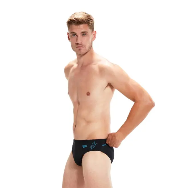 Speedo Men's Hyper Boom Splice 7cm Brief Swim Slip Μαύρο - Μπλε 800301715147 (Speedo) - 32 3