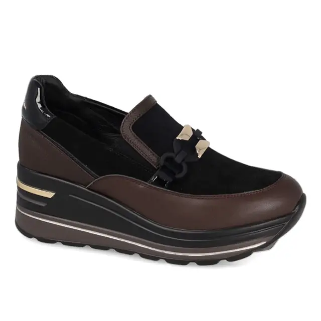 Donna Serena Sneakers Γυναικείο δέρμα/ύφασμα Καφέ DSE/6126 TDM - 35