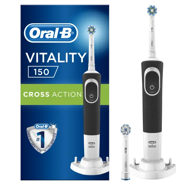 Oral-B Vitality 150 Cross Action Black Επαναφορτιζόμενη Ηλεκτρική Οδοντόβουρτσα με 2 Ανταλλακτικά 1 (τμχ) 2