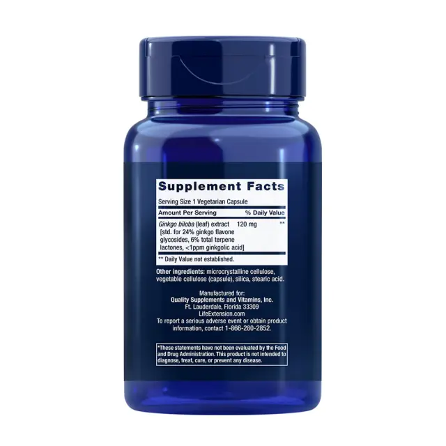 Life Extension Ginkgo Biloba Certified Extract 365 κάψουλες 2