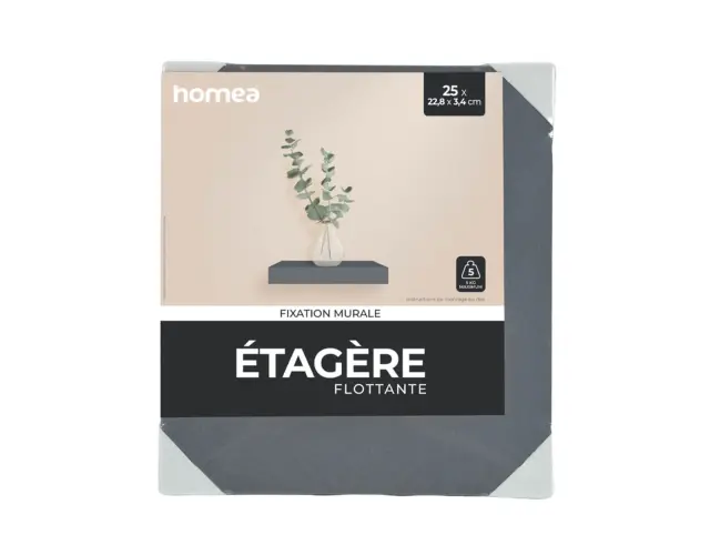 Ράφι Τοίχου Homea με διαστάσεις 25x22.8x3.4cm - Antracite Grey 6RAN790GR 3