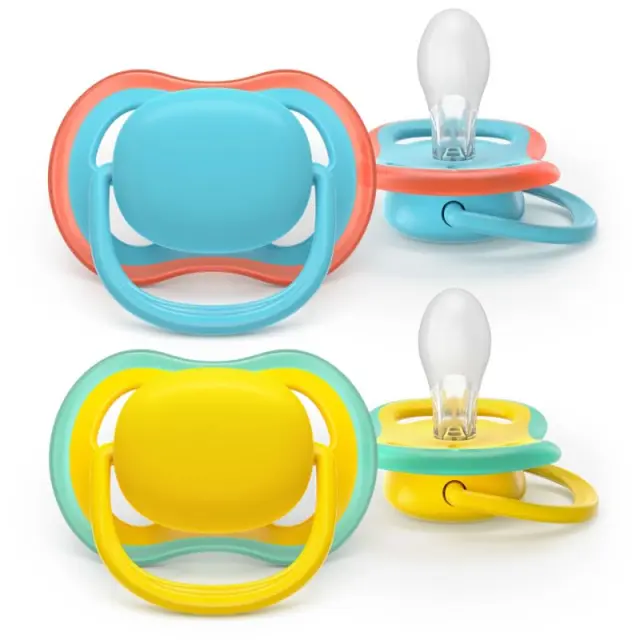 Avent | Ultra Air Σετ Σιλικονούχες Πιπίλες Για 18+ Μηνών Yellow / Blue