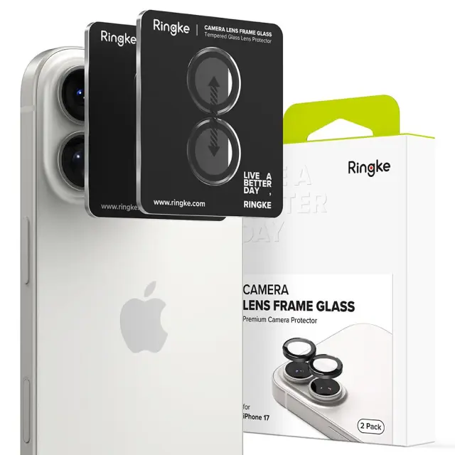 Προστασία Κάμερας με Πλαίσιο Ringke για Apple iPhone 17 Μαύρο 2 Τεμαχίων