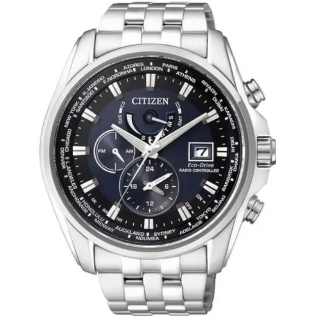 Citizen Eco-Drive Radio Controlled, Men's Chronograph Watch, Silver Stainless Steel Bracelet AT9030-55L