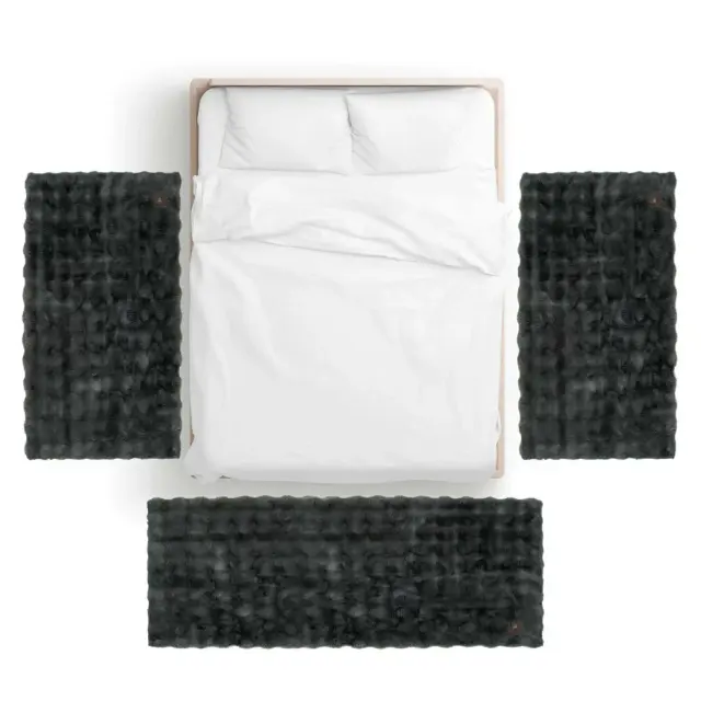 Χαλί Διάδρομος 75x200 Faux Fur Essential Greenwich Polo Club 3125 Graphite 100% Πολυέστερ