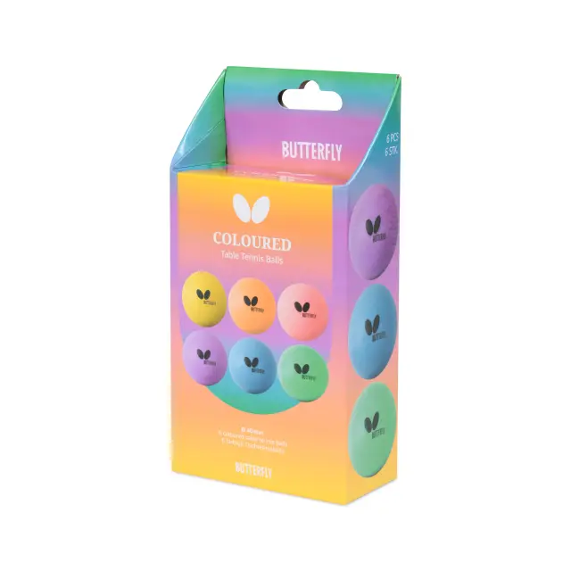 Μπαλάκια Πινγκ Πονγκ Butterfly Coloured 6 Pack-44906901012675