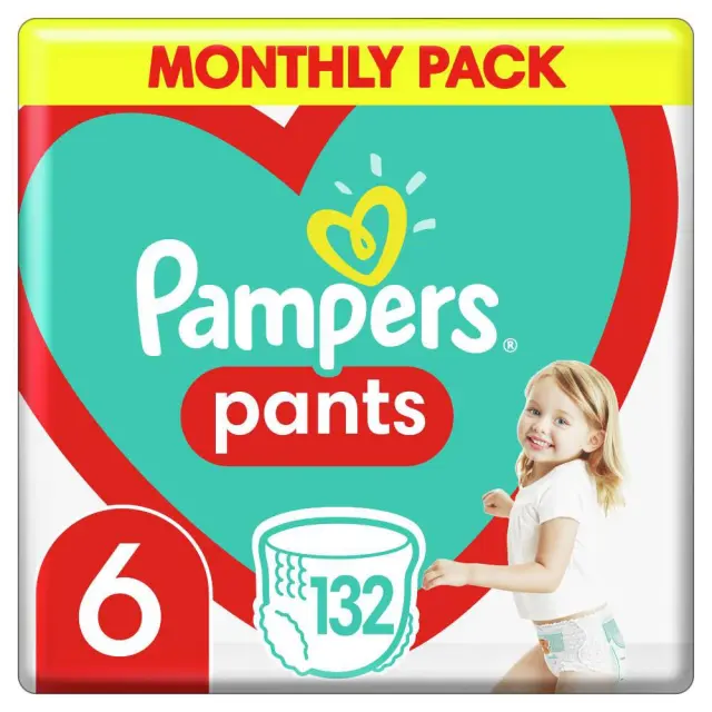 Pampers Premium Care Pants Monthly Πάνες Βρακάκι No. 6 για 14-19kg, 132τμχ