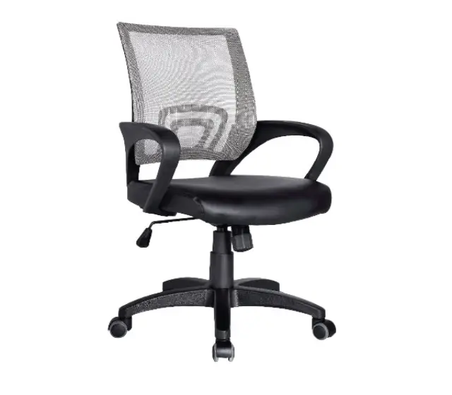 Πολυθρόνα BF2101 Mesh/PU Μαύρο/Γκρι 54x56x91/101cm