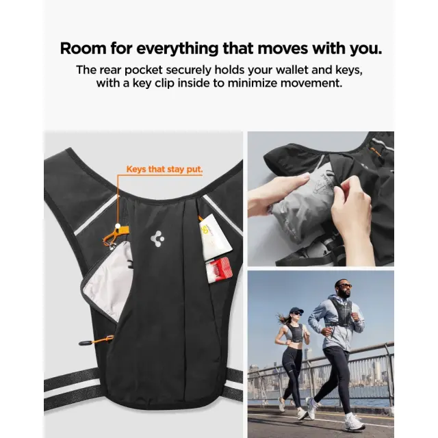 Spigen® Γιλέκο Τρεξίματος A720 Dynamic Shield Running Vest Ανακλαστικό για Smartphones / Κινητά έως 6.9" M-L - Black (AMP07603) 2
