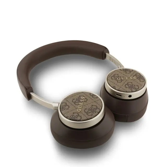 Guess PU Leather 4G Classic Logo ENC Wireless Headphone Brown 3