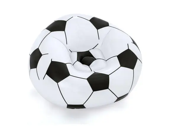 Bestway Up In & Over Soccer Ball Φουσκωτή Πολυθρόνα Λευκή 114εκ. 2