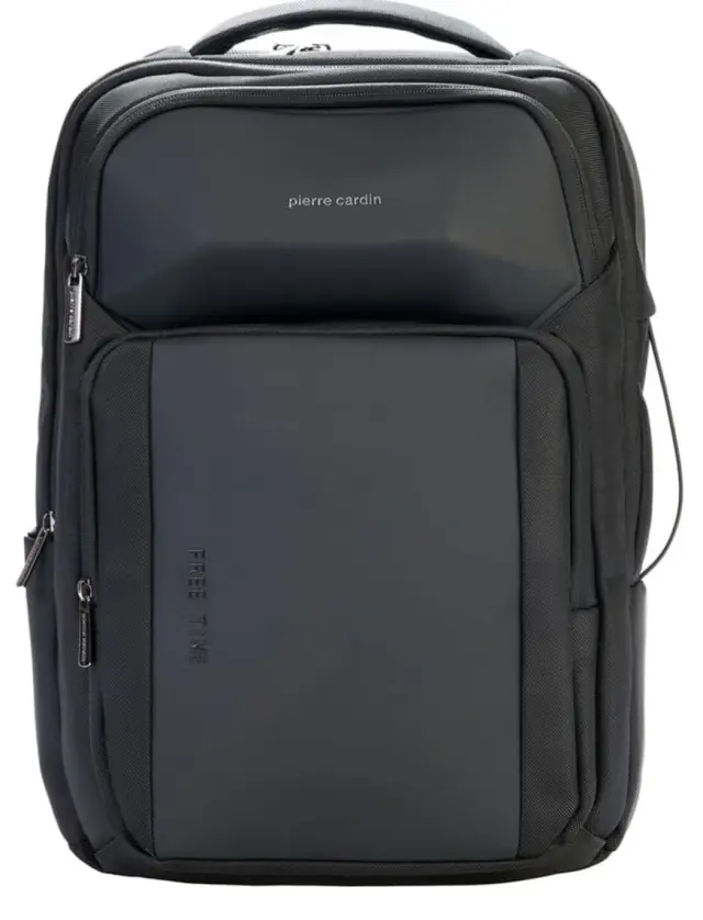 Ανδρικό σακίδιο backpack, Pierre Cardin, αδιάβροχο, μαύρο, ALAN05 4456