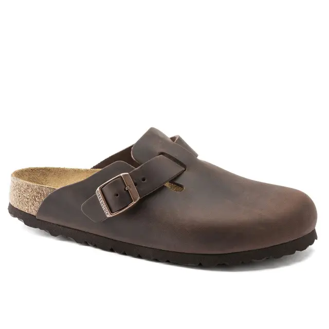 Ανατομικά Δερμάτινα Σαμπό Birkenstock Boston 0860131 Καφέ Regular Fit Μαύρο - 36 2