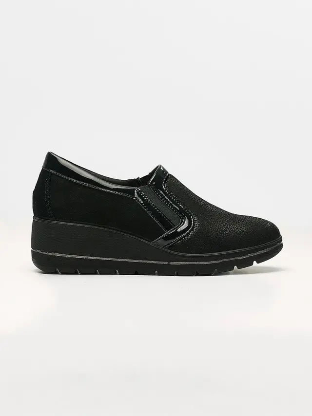 Imac Μοκασίνια-Loafers Γυναικείο δέρμα Nubuck/δέρμα λουστρίνι Μαύρο IMA/655730 SINT.PL/NERO 3