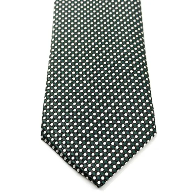 Πράσινη Πουά Γραβάτα Σετ με Μαντήλι 7,5 cm Modern Fit 3