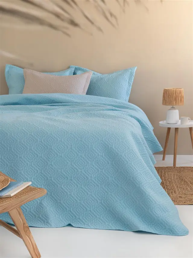 Κουβερλί Palamaiki Karen Microfibre Ciel Ημίδιπλο 180 x 240