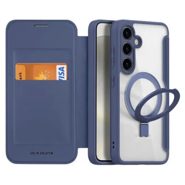 Θήκη Flip Dux Ducis Samsung Galaxy S24 5G Magnetic Wallet με Stand Skin X Pro Μπλε N64595