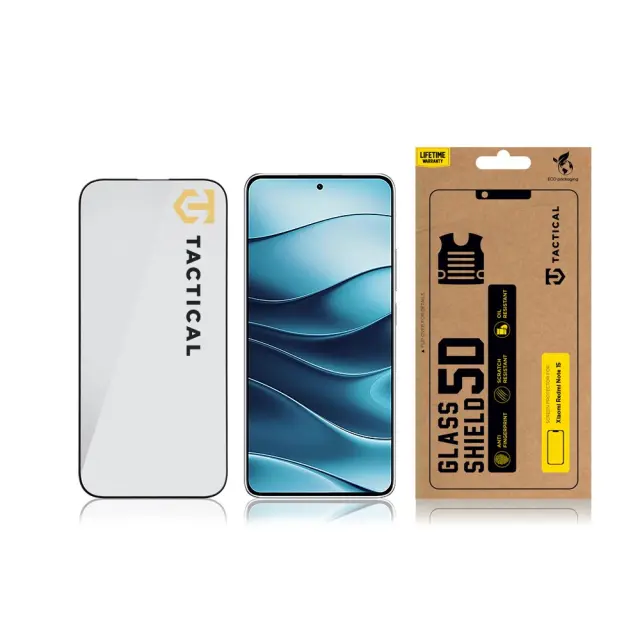 Tactical Glass Shield 5D for Xiaomi Redmi Note 15 4G/5G Black 3
