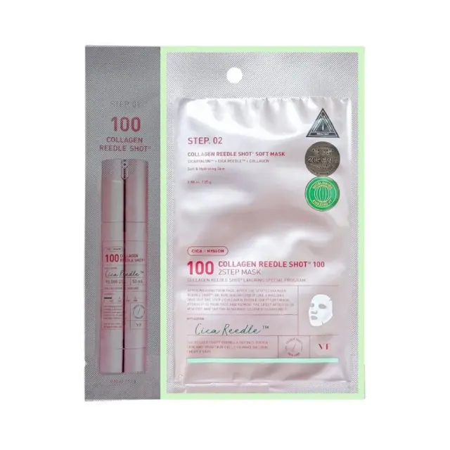 Vt Cosmetics Collagen Reedle Shot 100 Step 02 Soft Mask Μάσκα Προσώπου με Κολλαγόνο και Τεχνολογία Reedle Shot, 1τμχ