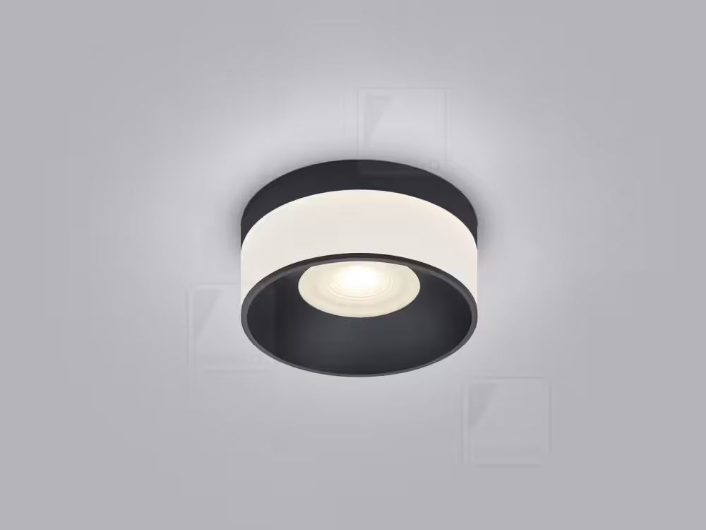 SOU Φωτιστικό Οροφής LED Επιφανείας 18W 2700K Mat Black Direct Indirect Μαύρο