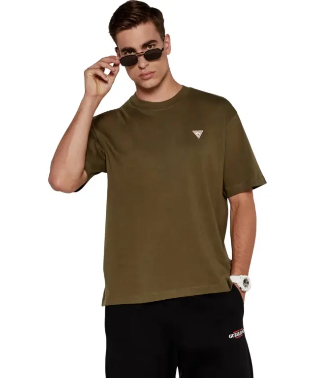 Guess - Ανδρικό T-shirt Loose Fit M4YI46K8FQ4-G8EV Πράσινο - XS