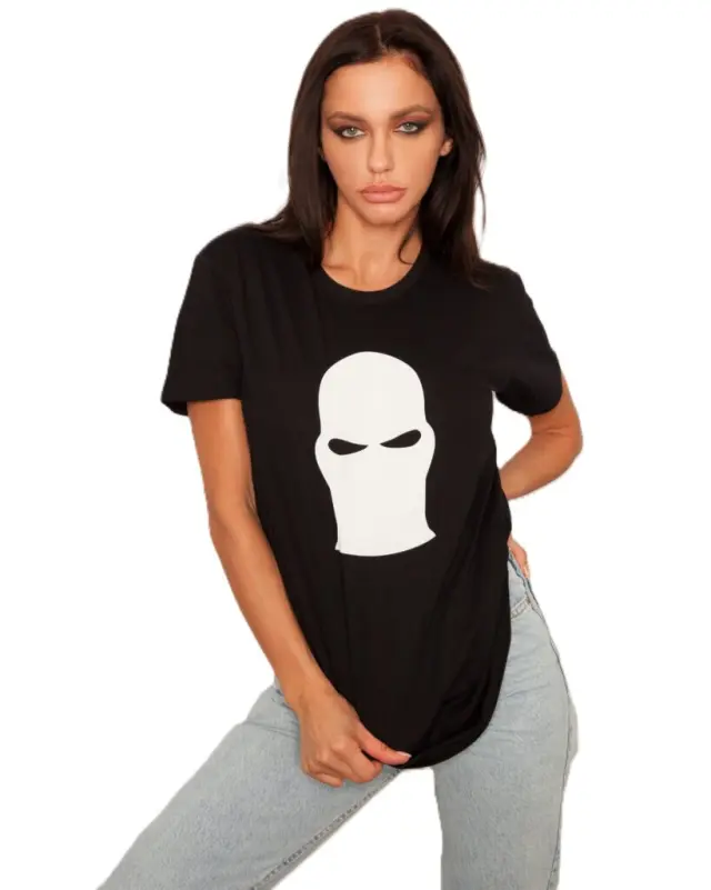 Ghetto White Mask Black T-Shirt for Women’s | Somewhere We Belong