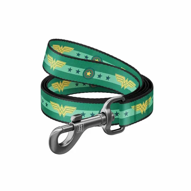 Wau Dog Οδηγός Περιπάτου Nylon Short Leash Wonder Woman Green (122cm) Πράσινο - S