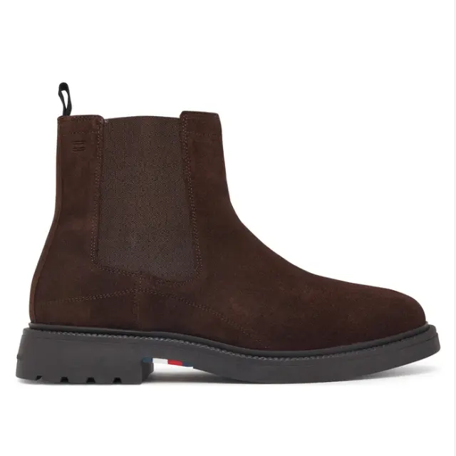 Ανδρικά Δερμάτινα Μποτάκια Tommy Hilfiger FM0FM05952-GT6 Καφέ Καστόρι Καφέ - 41