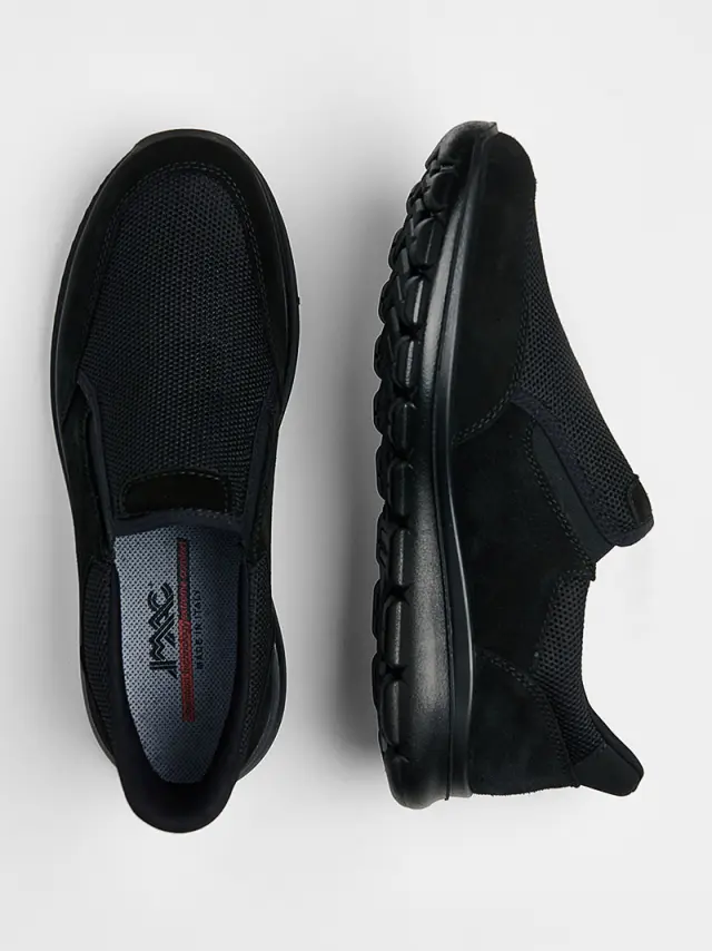 Imac Sneakers Ανδρικό ύφασμα/δέρμα Nubuck Μαύρο IMA/752090 NERO 3