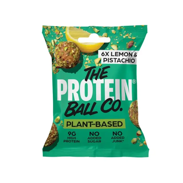 The Protein Ball Co. Plant Protein Lemon & Pistachio, Μπαλίτσες Πρωτεΐνης με Λεμόνι & Φιστίκι 45gr