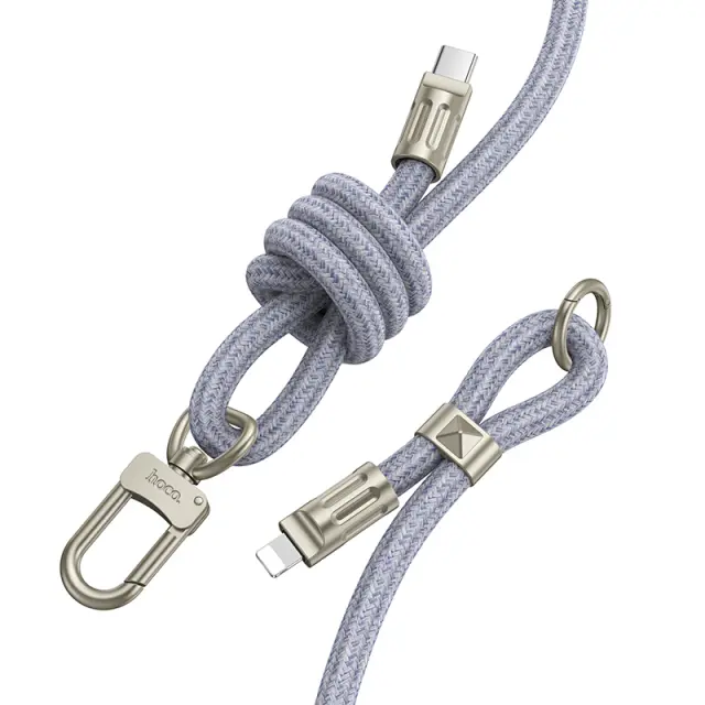Καλώδιο Φόρτισης/Λουράκι Λαιμού Hoco GH7 USB-C to Lightning PD20W Braided Μπλε 1.8m