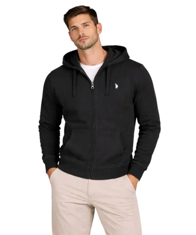 U.S. Polo Assn. - Ανδρική Φούτερ Ζακέτα με Κουκούλα και Τσέπες 63025-53223-199 Μαύρο - 2XL