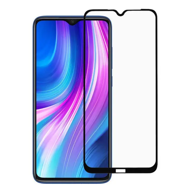 Full Cover Tempered Glass για Xiaomi Redmi Note 8 Black- Black OEM 3