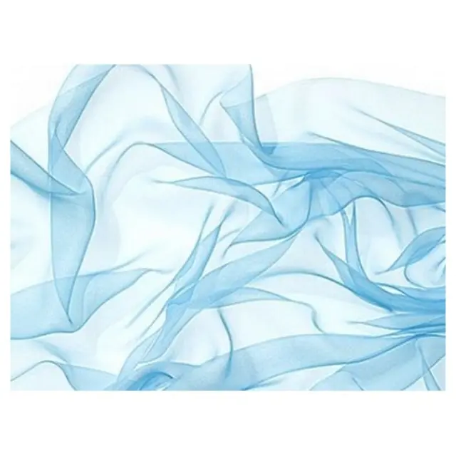 Μεταξωτό μαντίλι 3,5 ραμμένο 180x55cm - light blue