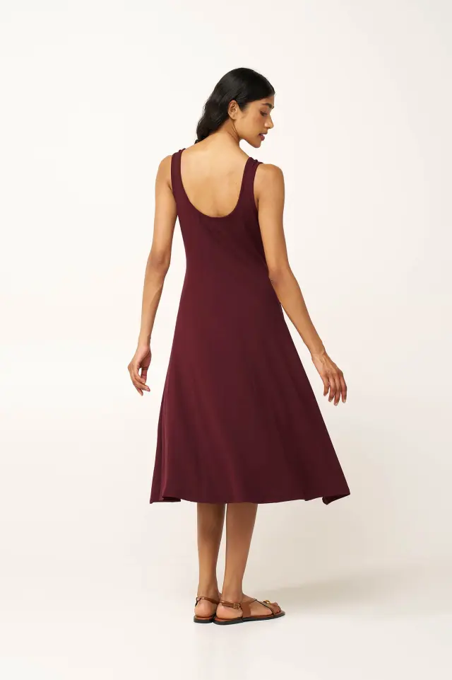 Καλοκαιρινό Αμάνικο Viscose Φόρεμα Vamp 24485 RED WINDSOR 2